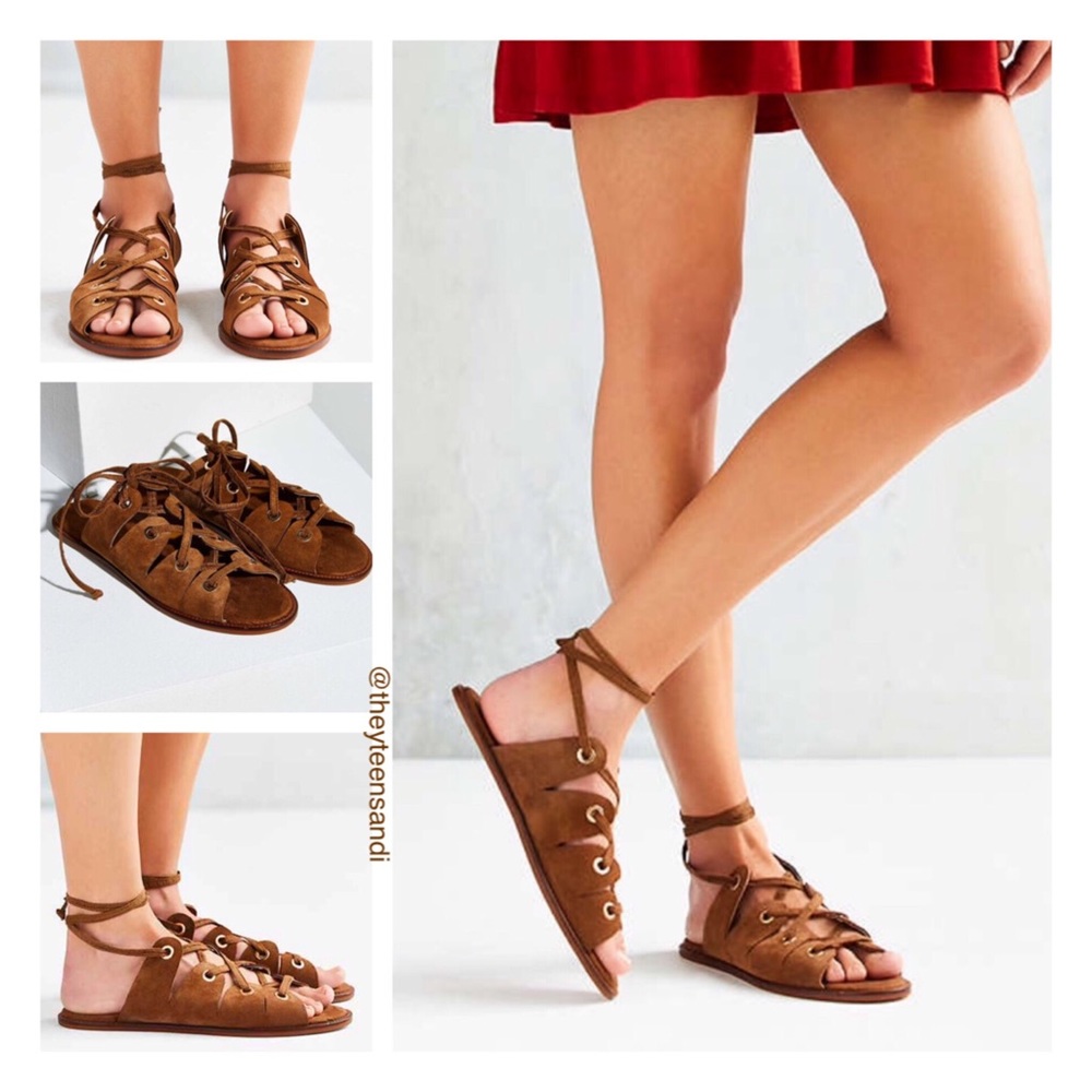 Urban Outfitters Brown Suede Gladiator Sandals